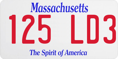 MA license plate 125LD3
