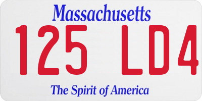 MA license plate 125LD4