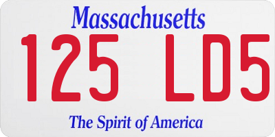 MA license plate 125LD5