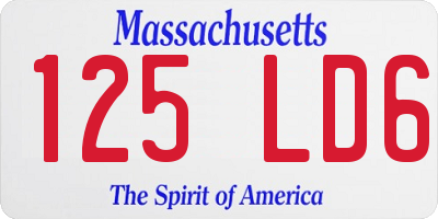 MA license plate 125LD6