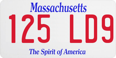 MA license plate 125LD9