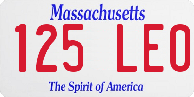 MA license plate 125LE0