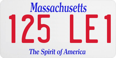 MA license plate 125LE1