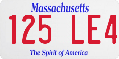 MA license plate 125LE4