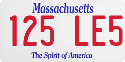 MA license plate 125LE5