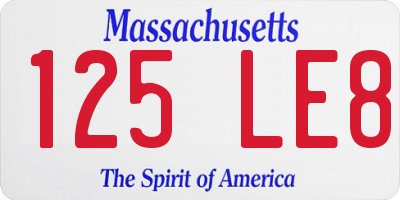 MA license plate 125LE8