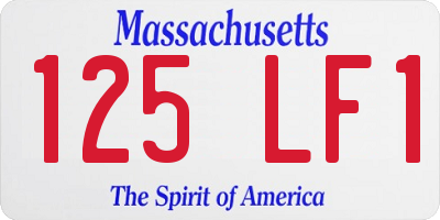 MA license plate 125LF1