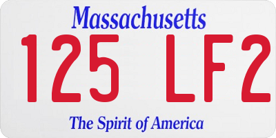 MA license plate 125LF2