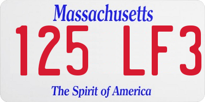 MA license plate 125LF3