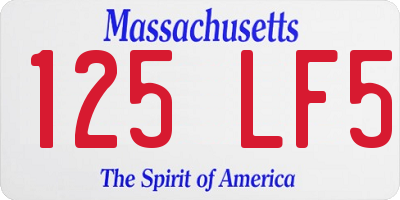 MA license plate 125LF5