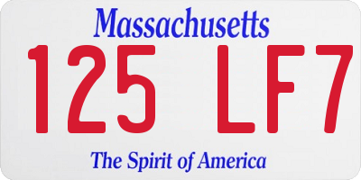 MA license plate 125LF7