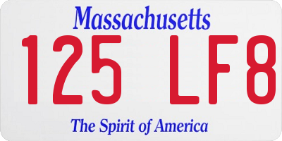MA license plate 125LF8