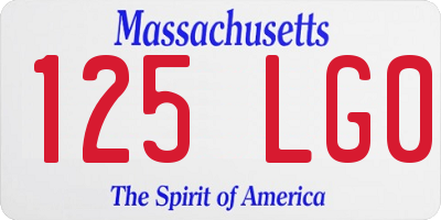 MA license plate 125LG0