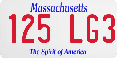 MA license plate 125LG3