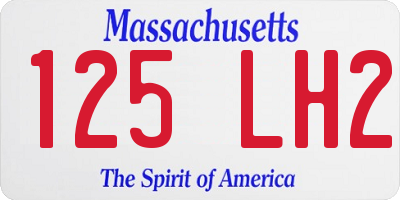 MA license plate 125LH2