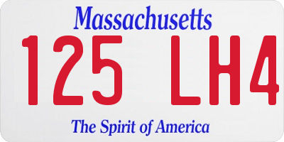 MA license plate 125LH4