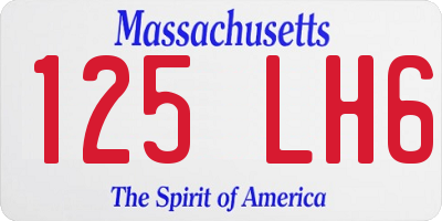 MA license plate 125LH6