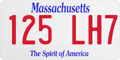 MA license plate 125LH7