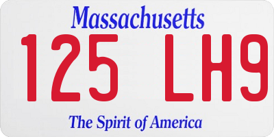 MA license plate 125LH9