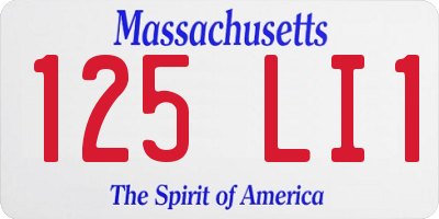 MA license plate 125LI1
