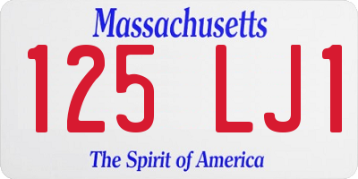 MA license plate 125LJ1