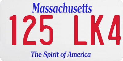 MA license plate 125LK4