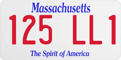 MA license plate 125LL1