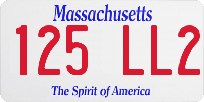MA license plate 125LL2