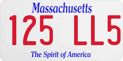 MA license plate 125LL5