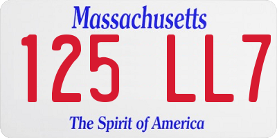 MA license plate 125LL7