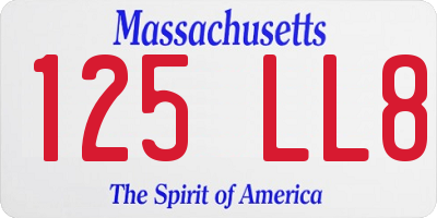 MA license plate 125LL8