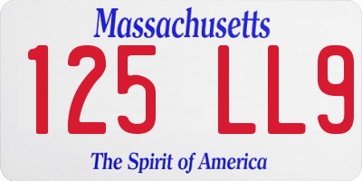 MA license plate 125LL9
