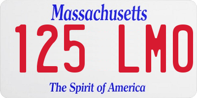 MA license plate 125LM0