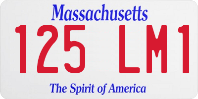 MA license plate 125LM1