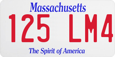 MA license plate 125LM4