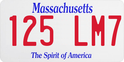 MA license plate 125LM7