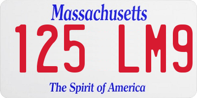 MA license plate 125LM9