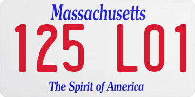 MA license plate 125LO1