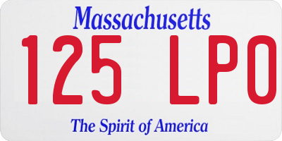 MA license plate 125LP0