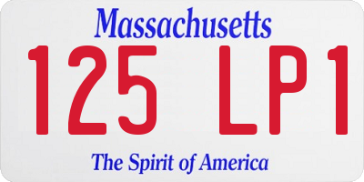 MA license plate 125LP1