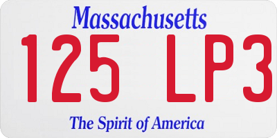 MA license plate 125LP3