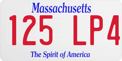 MA license plate 125LP4