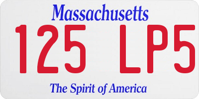 MA license plate 125LP5