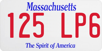 MA license plate 125LP6