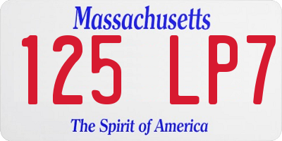 MA license plate 125LP7