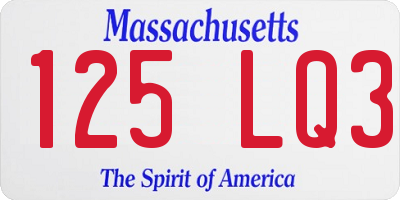 MA license plate 125LQ3
