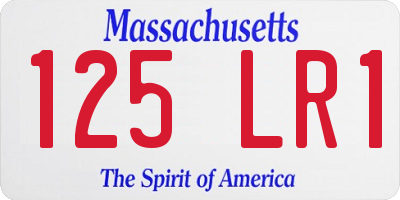 MA license plate 125LR1