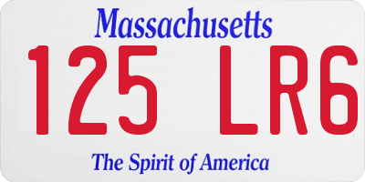 MA license plate 125LR6