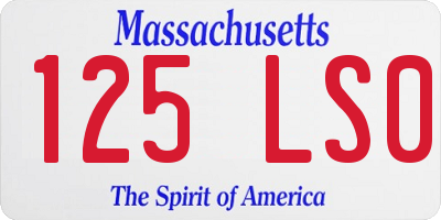 MA license plate 125LS0