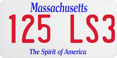MA license plate 125LS3